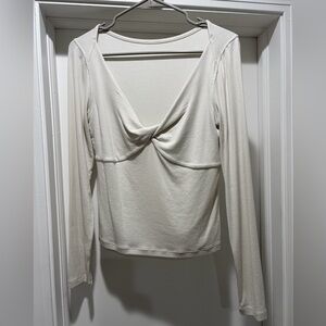Lululemon Cream Twist-Front Long Sleeve Top
